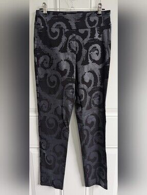 3/$50 Krazy Larry Black and dark gray abstract swirl Ankle Pants NWT